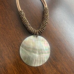 Lia Sophia Iridescent Shell Pendant Necklace